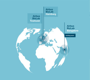 Locations of Airbus Bizlab accelerator program
