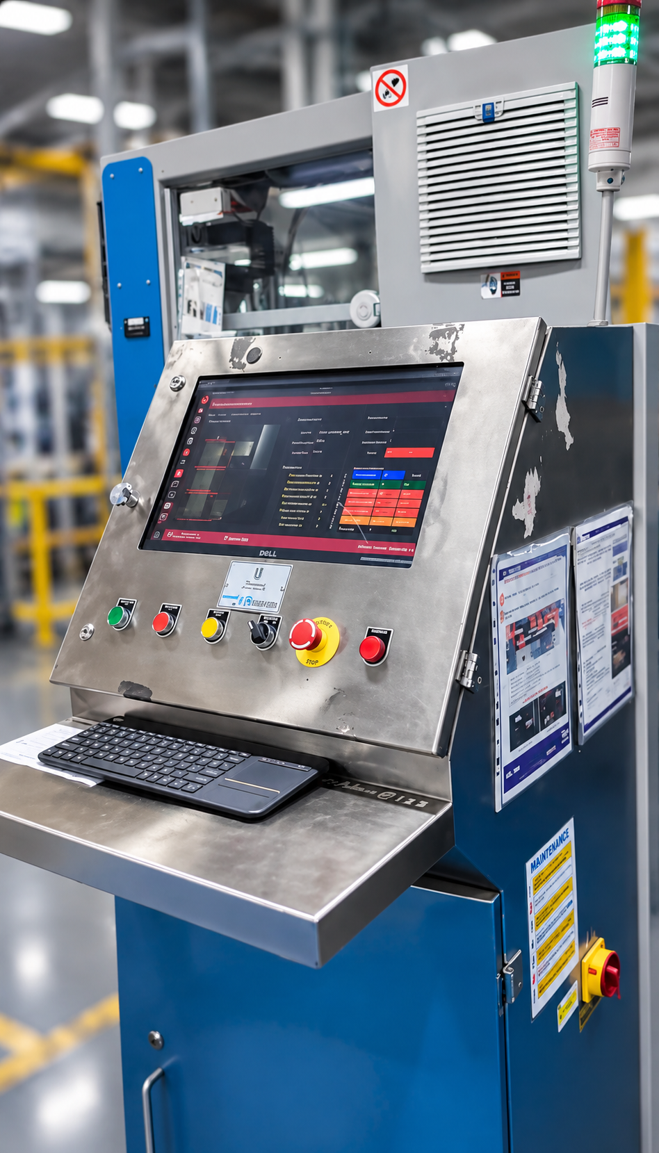 Operator station for recipe selection, inspection monitoring and line controls.