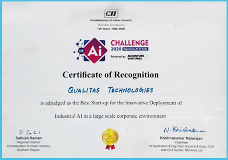 Qualitas Technologies Certificate - AI challenge, AI award